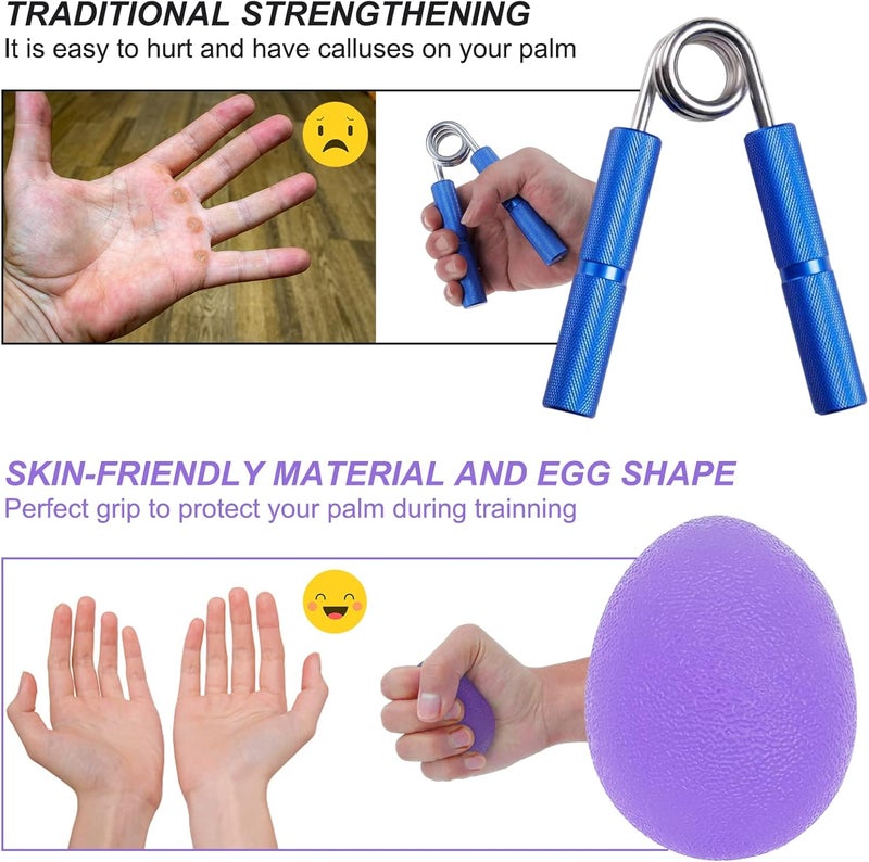 MOJOTORY Stress Balls for Adults, Hand Exersicers for Strength, Squeeze Balls for Hand Therapy, Hand Exersice Balls for Hand, Finger and Wrist Training with Carrying Bag - Image 4